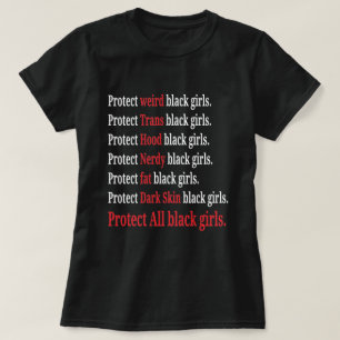 Camiseta Proteger Chica negro de piel oscura transexual Ner