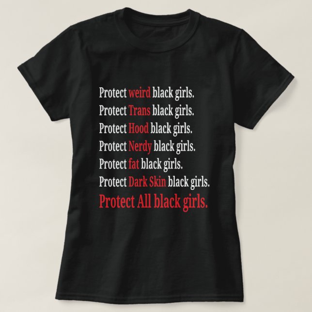 Camiseta Proteger Chica negro de piel oscura transexual Ner (Diseño del anverso)