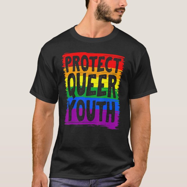 Camiseta Proteger el orgullo transgénero gay LGBT LGBT gay (Anverso)