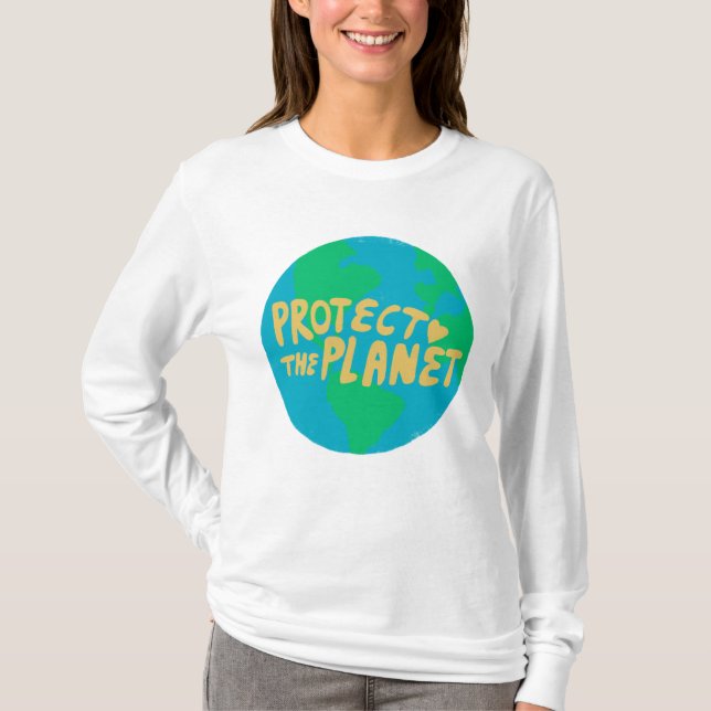 Camiseta PROTEGER EL PLANETA GUARDAR Eco Green (Anverso)
