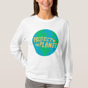 Camiseta PROTEGER EL PLANETA SALVAR Eco Verde DE LA TIERRA