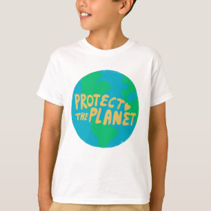 Camiseta PROTEGER EL PLANETA SALVAR Eco Verde DE LA TIERRA