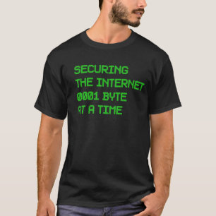 Camiseta Proteger Internet Computadora de un byte a la vez