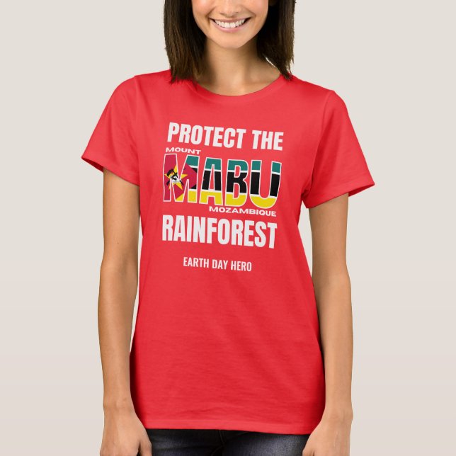 Camiseta Proteger la bandera de Mozambique del MONTE MABU R (Anverso)
