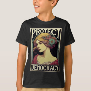 Camiseta Proteger la Democracia Activista Feminista Arte Po