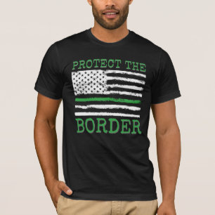 Camiseta Proteger la frontera con la línea verde de bander