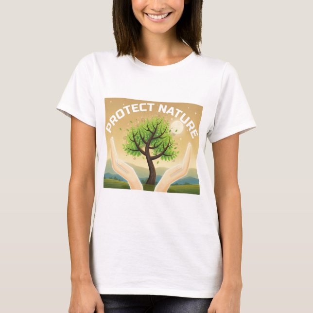 Camiseta Proteger la naturaleza - Diseño de árbol místico (Anverso)