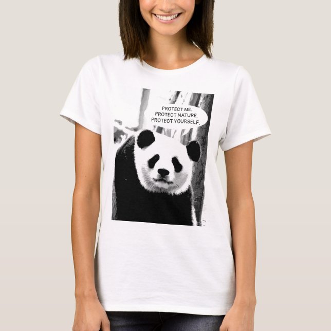 Camiseta Proteger la naturaleza Panda Personalizado de oso  (Anverso)