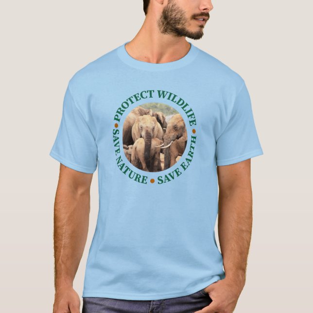 Camiseta Proteger la vida silvestre, salvar la naturaleza,  (Anverso)