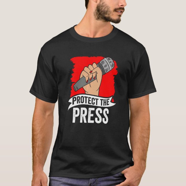 Camiseta Proteger los derechos periodísticos de la libertad (Anverso)