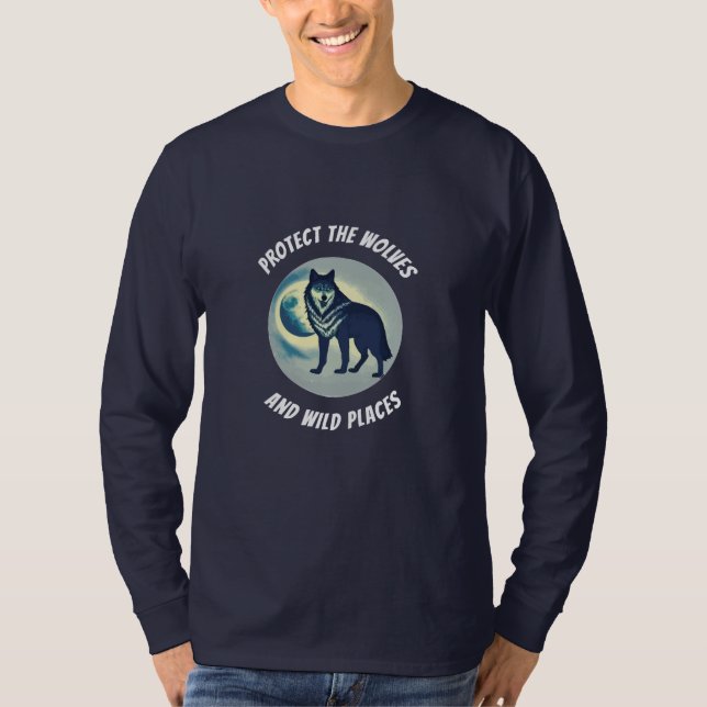Camiseta Proteger los lobos y los espacios salvajes - Manga (Anverso)