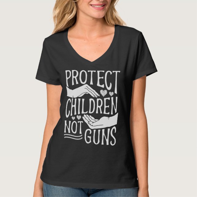 Camiseta Proteger niños, no armas, Naranja suficiente, pist (Anverso)