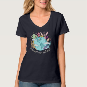 Camiseta Proteger nuestro planeta - Día de la Tierra (textu