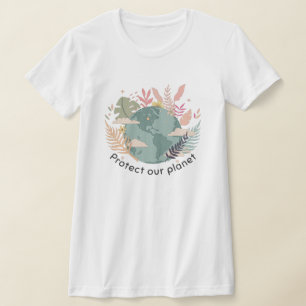 Camiseta Proteger nuestro planeta - Día de la Tierra (textu