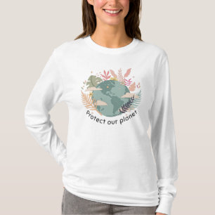 Camiseta Proteger nuestro planeta - Día de la Tierra (textu
