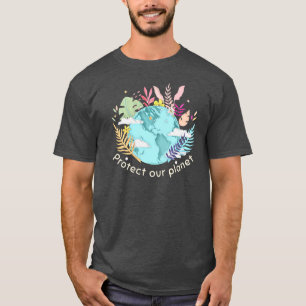 Camiseta Proteger nuestro planeta - Día de la Tierra (textu