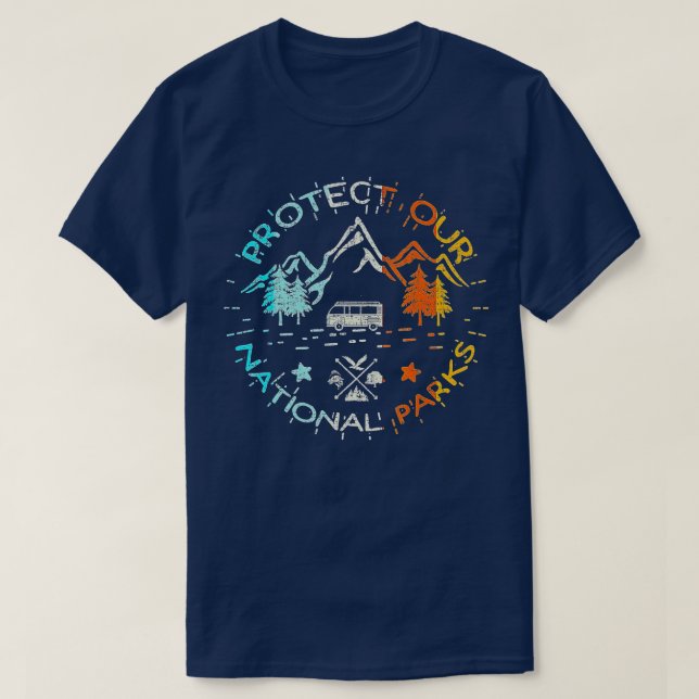 Camiseta Proteger nuestros 59 parques nacionales de EE.UU.  (Diseño del anverso)