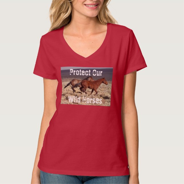 Camiseta Proteger nuestros Caballos salvajes cuando (Anverso)