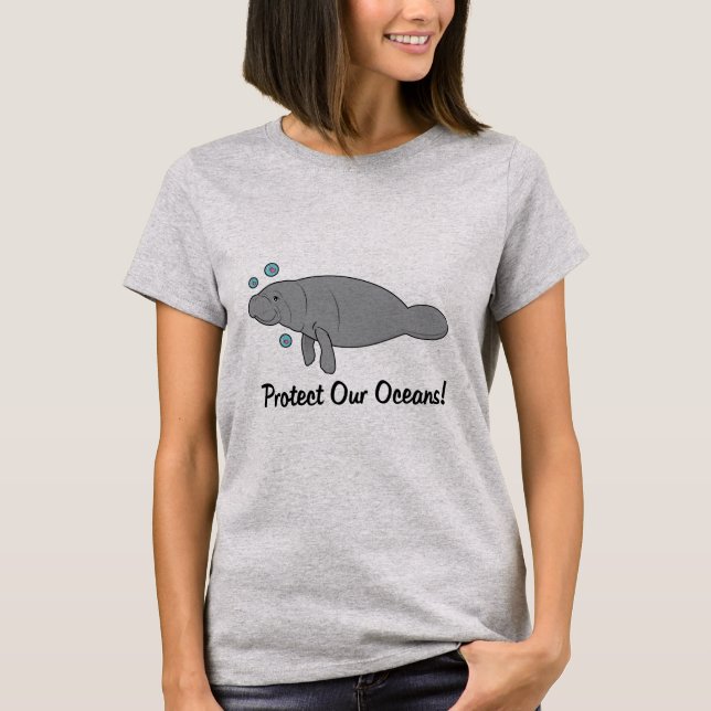 Camiseta Proteger nuestros océanos con Manatee (Anverso)