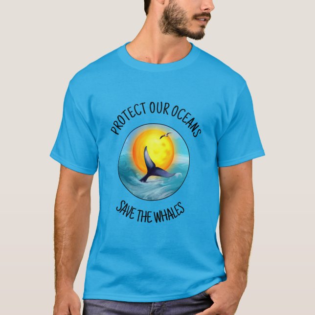 Camiseta Proteger nuestros océanos salven el de los hombres (Anverso)