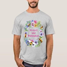 Camiseta Proteger nuestros polinizadores Flores de abejas