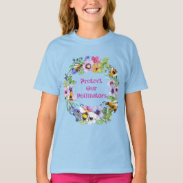 Camiseta Proteger nuestros polinizadores Flores de abejas