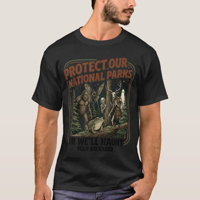 Camiseta Proteger Parques Nacionales Mothman Críptido Weird (Anverso)