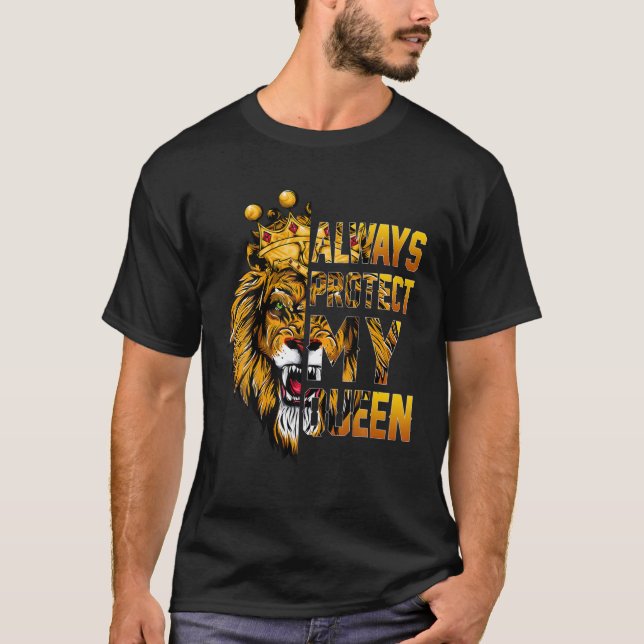 Camiseta Proteger siempre mi pareja de leones reina Valen (Anverso)