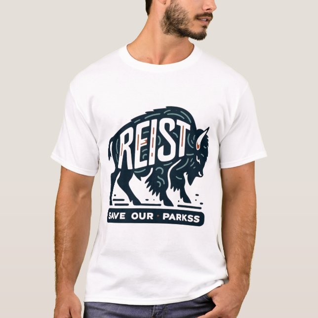 Camiseta Proteger tierras públicas Vintage Bison Resist Gra (Anverso)