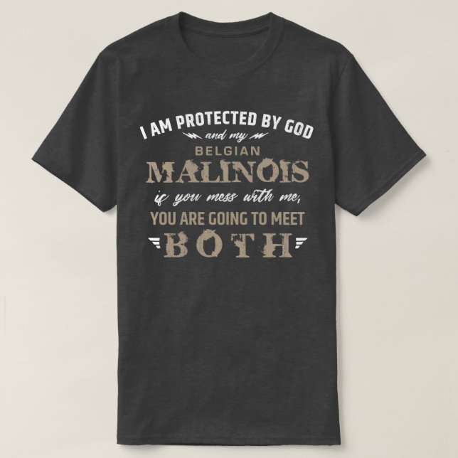Camiseta Protegido por el pastor belga Malinois (Diseño del anverso)