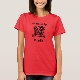 Camiseta Protegido Por Mi Pastor Australiano Con Nombre