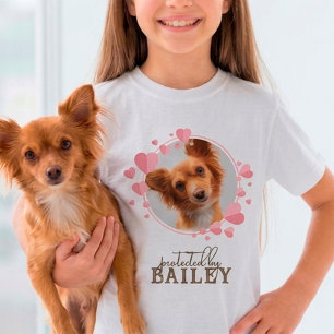 Camiseta Protegido por Perro Foto de Mascota Personalizada