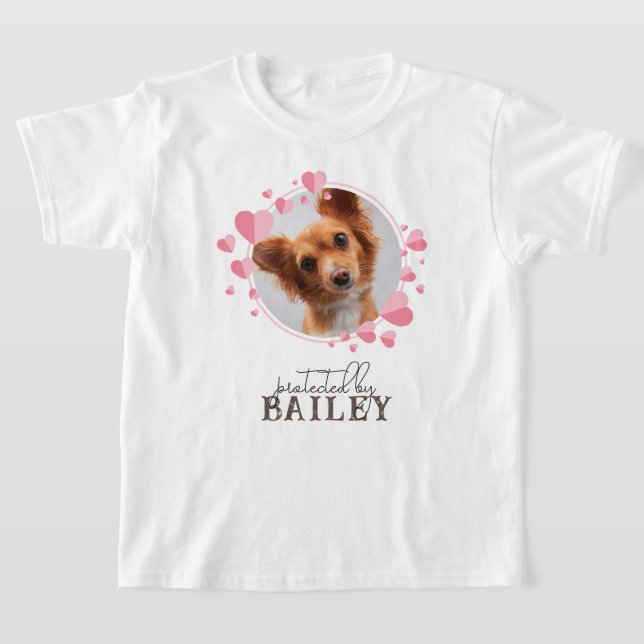 Camiseta Protegido por Personalizado de perro Mascota foto  (Distribución)