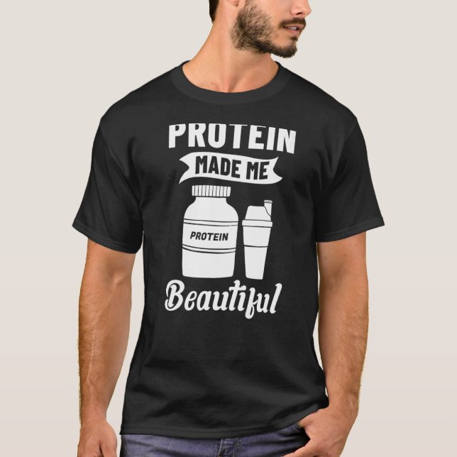 Camiseta Protein Shakes Polvo Whey Bebe Snacks Vegan Foo (Anverso)