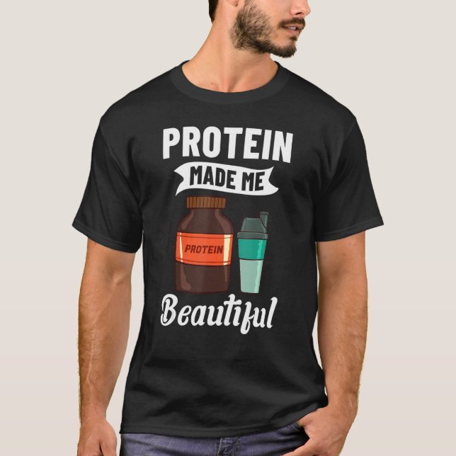 Camiseta Protein Shakes Polvo Whey Bebe Snacks Vegan Foo (Anverso)