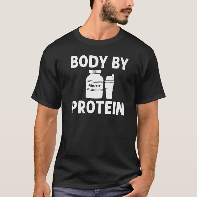 Camiseta Protein Shakes Polvo Whey Bebe Snacks Vegan Foo (Anverso)