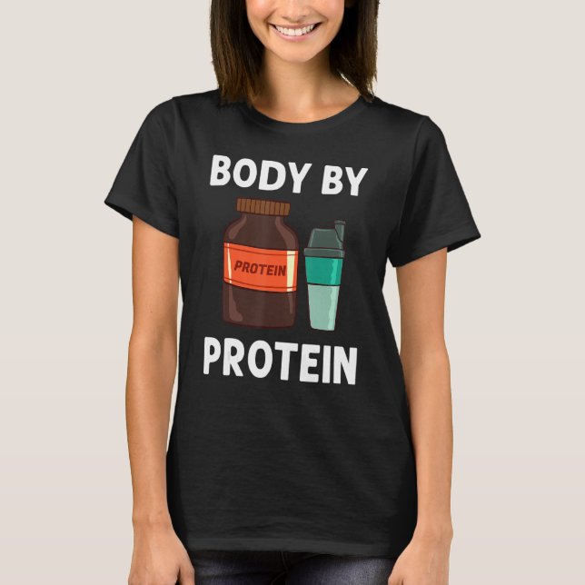 Camiseta Protein Shakes Polvo Whey Bebe Snacks Vegan Foo (Anverso)