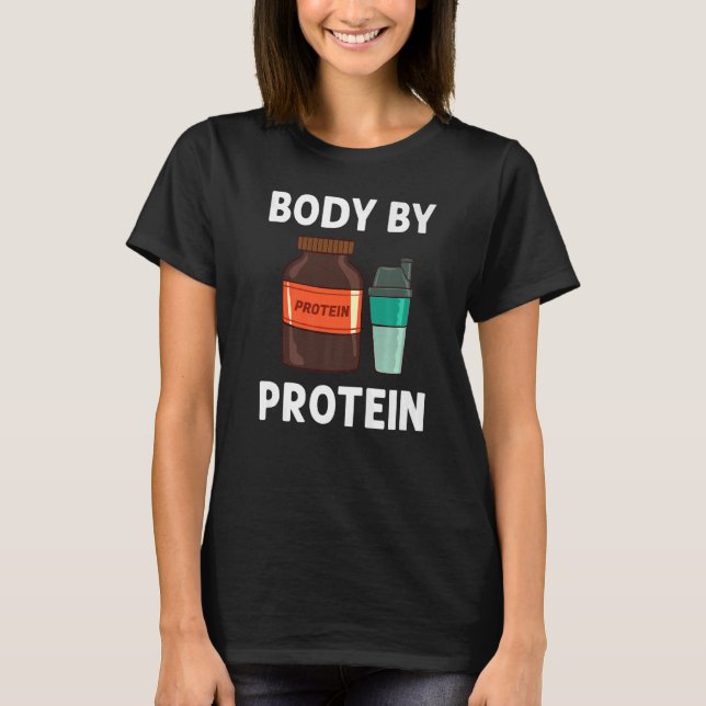 Camiseta Protein Shakes Polvo Whey Bebe Snacks Vegan Foo (Anverso)