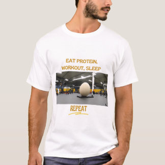 Camiseta Proteína de Comer, Suspensión de Reproducción, Rep