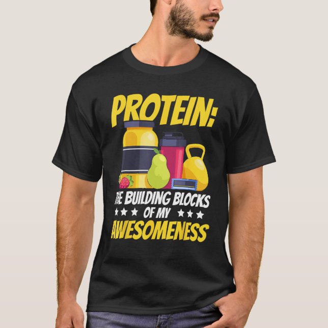Camiseta Proteína de los bloques de construcción de mi gimn (Anverso)
