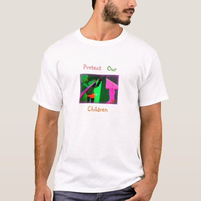 Camiseta "Proteja a nuestros niños " (Anverso)