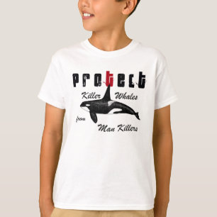 Camiseta Proteja las orcas contra asesinos del hombre