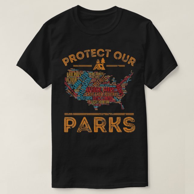 Camiseta Proteja nuestros Parques Parque Nacional Mapa Send (Diseño del anverso)