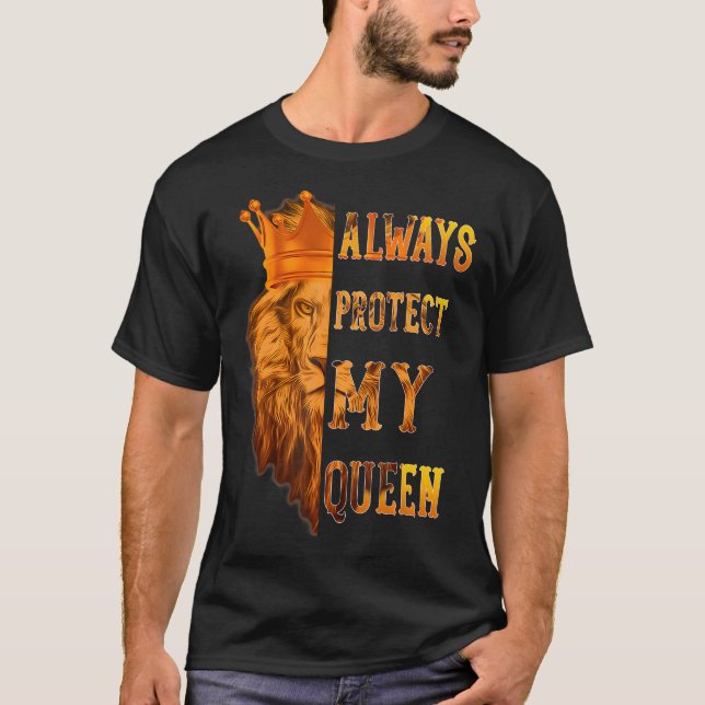 Camiseta Proteja siempre a mi león reina coincidiendo con S (Anverso)