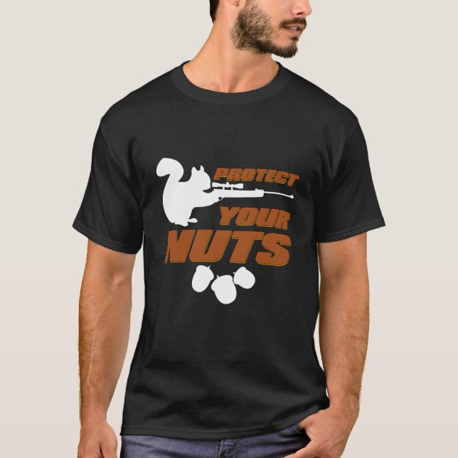 Camiseta Proteja Su Divertida Ardilla Con Gun Chipmunk (Anverso)