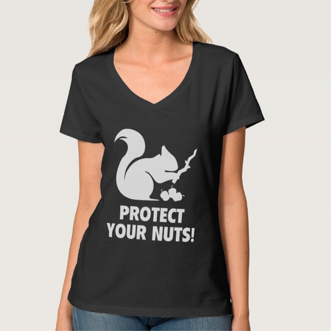 Camiseta ¡Proteja Sus Nueces! (Anverso)