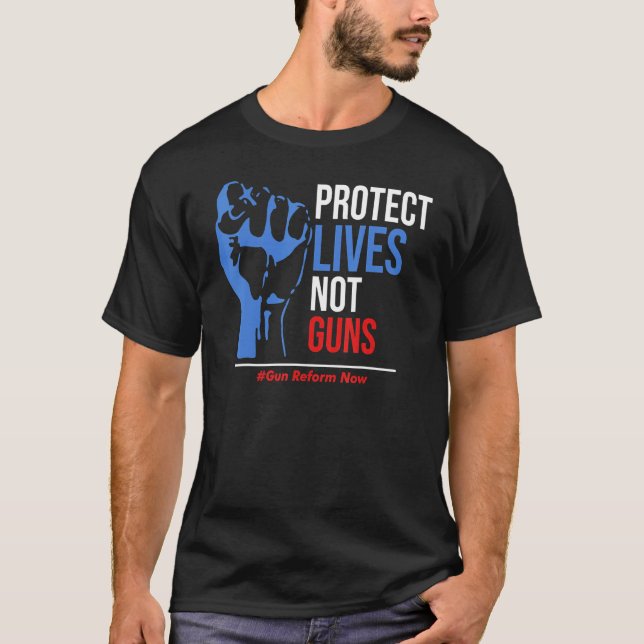 Camiseta Proteja vidas, no armas, reforma de armas (Anverso)