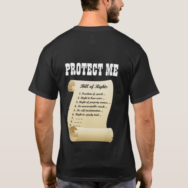 Camiseta Protéjame - la Declaración de Derechos (Reverso)