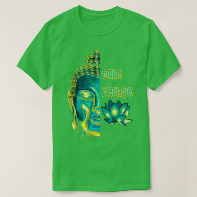 Camiseta Protejan a los budistas diciendo Buda Sangha Dharm (Diseño del anverso)