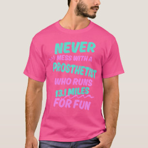 Camiseta Protésico que corre medio maratón divertido H